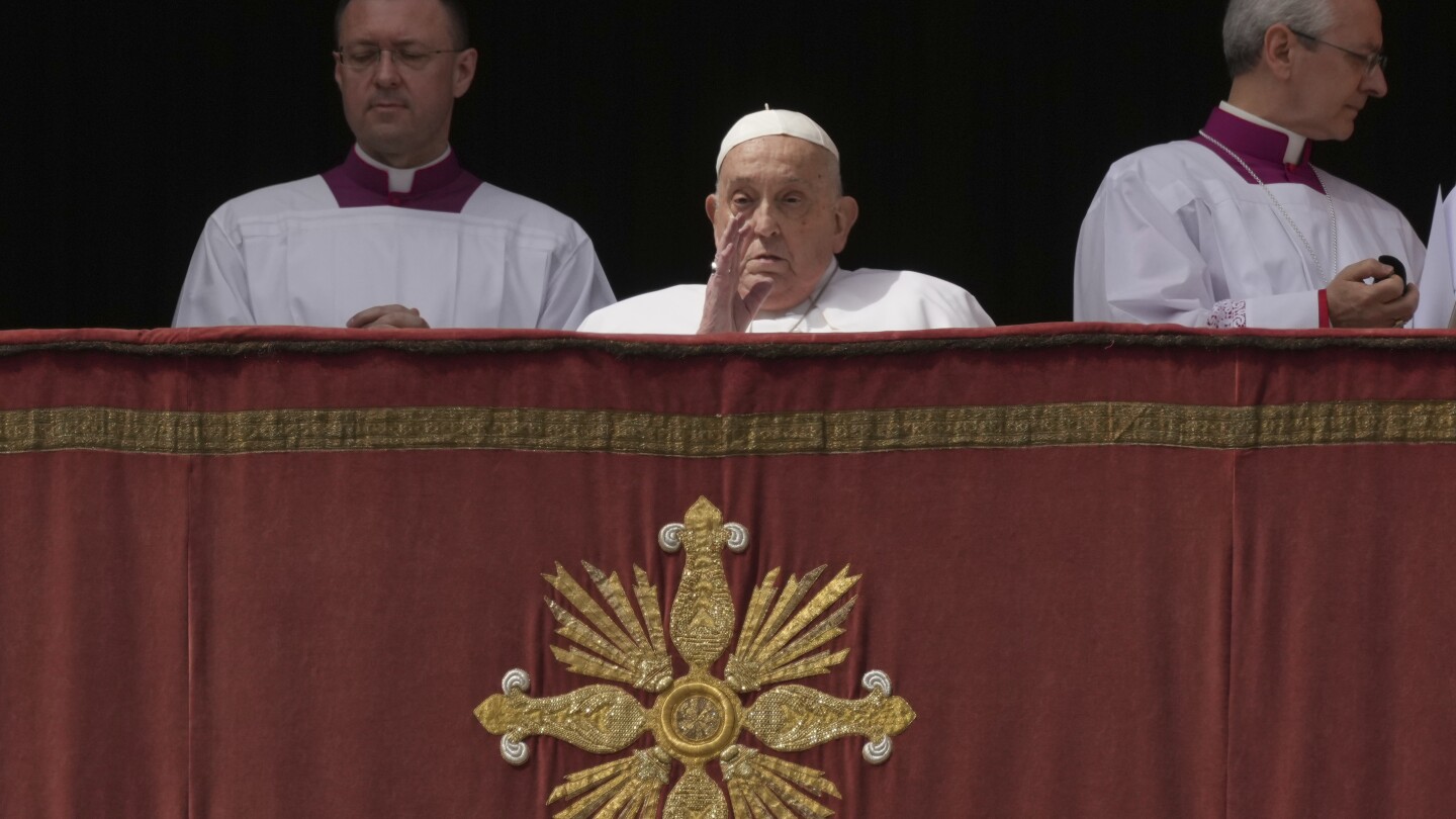 Pope’s Easter message appeals for peace in Gaza and Ukraine